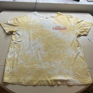 NWT Disney The Little Mermaid Movie Characters Yellow Tie Dye Size Large T-shirt